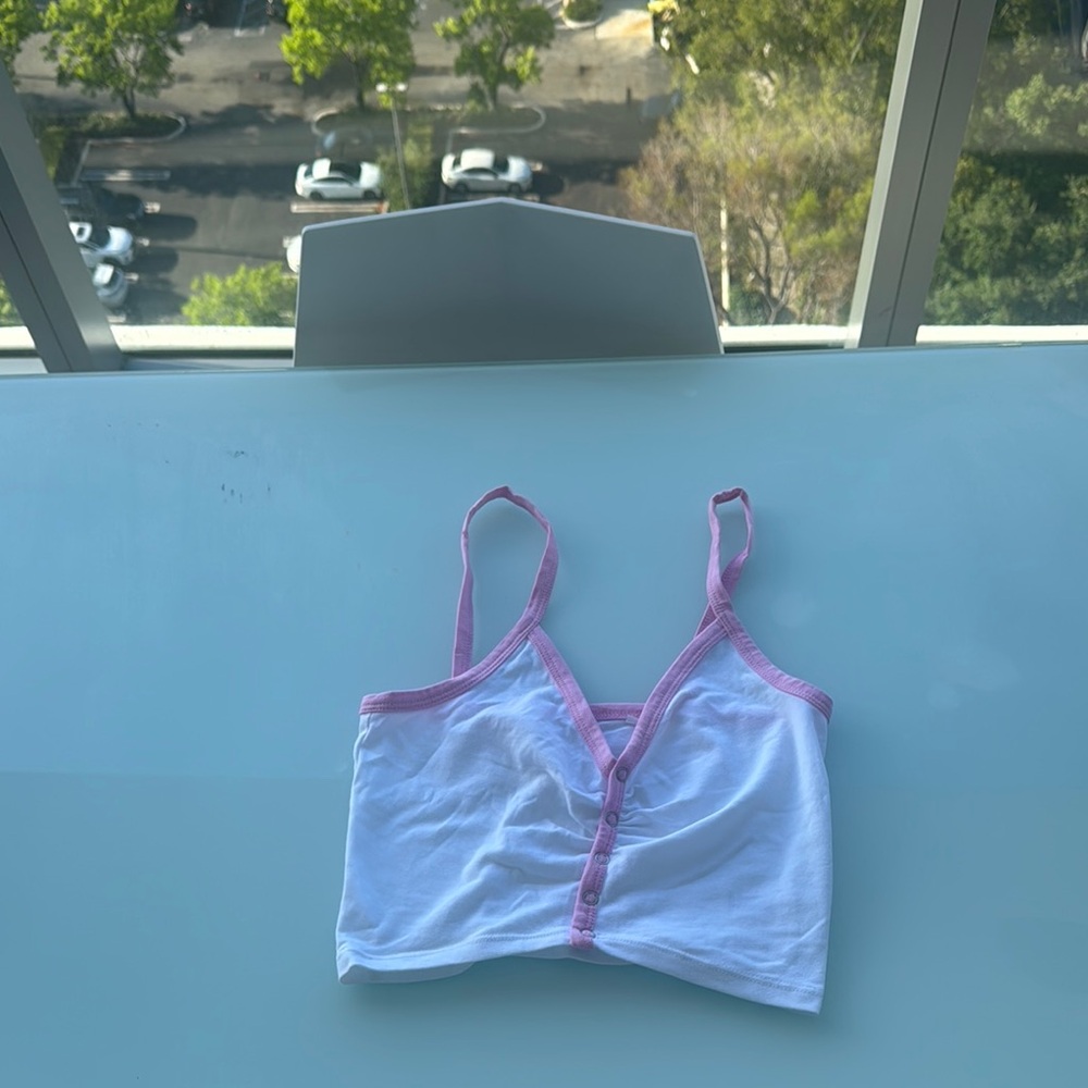 Pink and White Women's Bralette